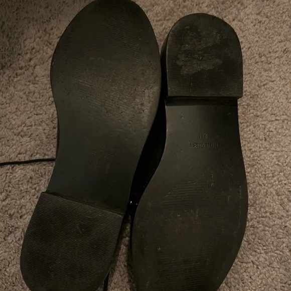 Nine West Black Leather Studded Oxford Shoes Women’s 8M Punk Rock Style - Picture 4 of 5